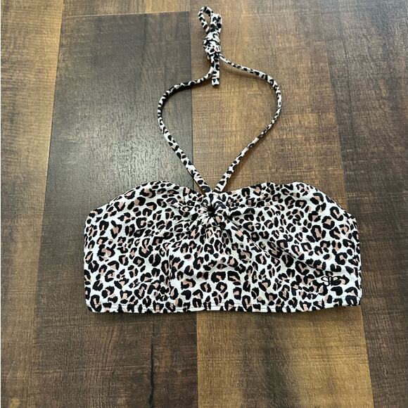 Albion Fit Echo Cheetah Print Halter Swim Top Size XS - Picture 1 of 7